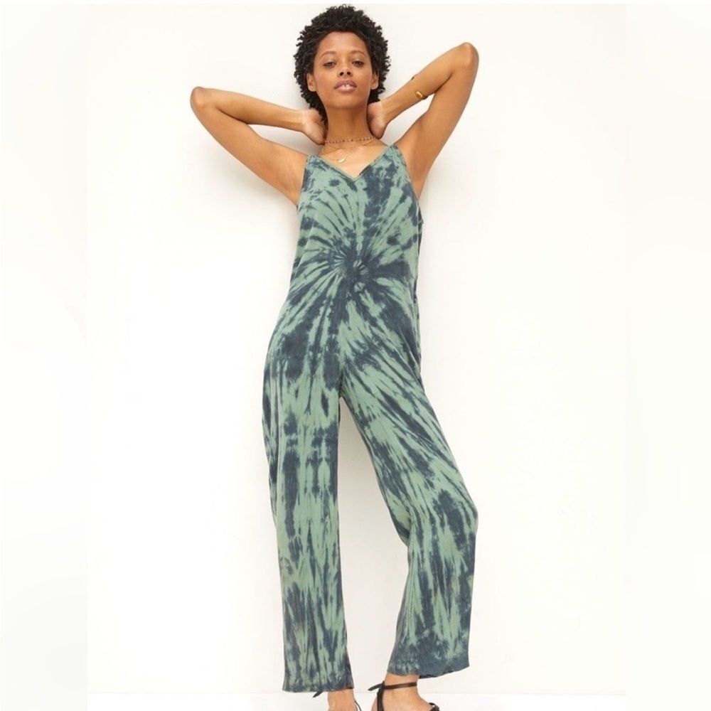 Anthropologie Cloth & Stone Tie-Dye Wide-Leg Jumpsuit Size Small